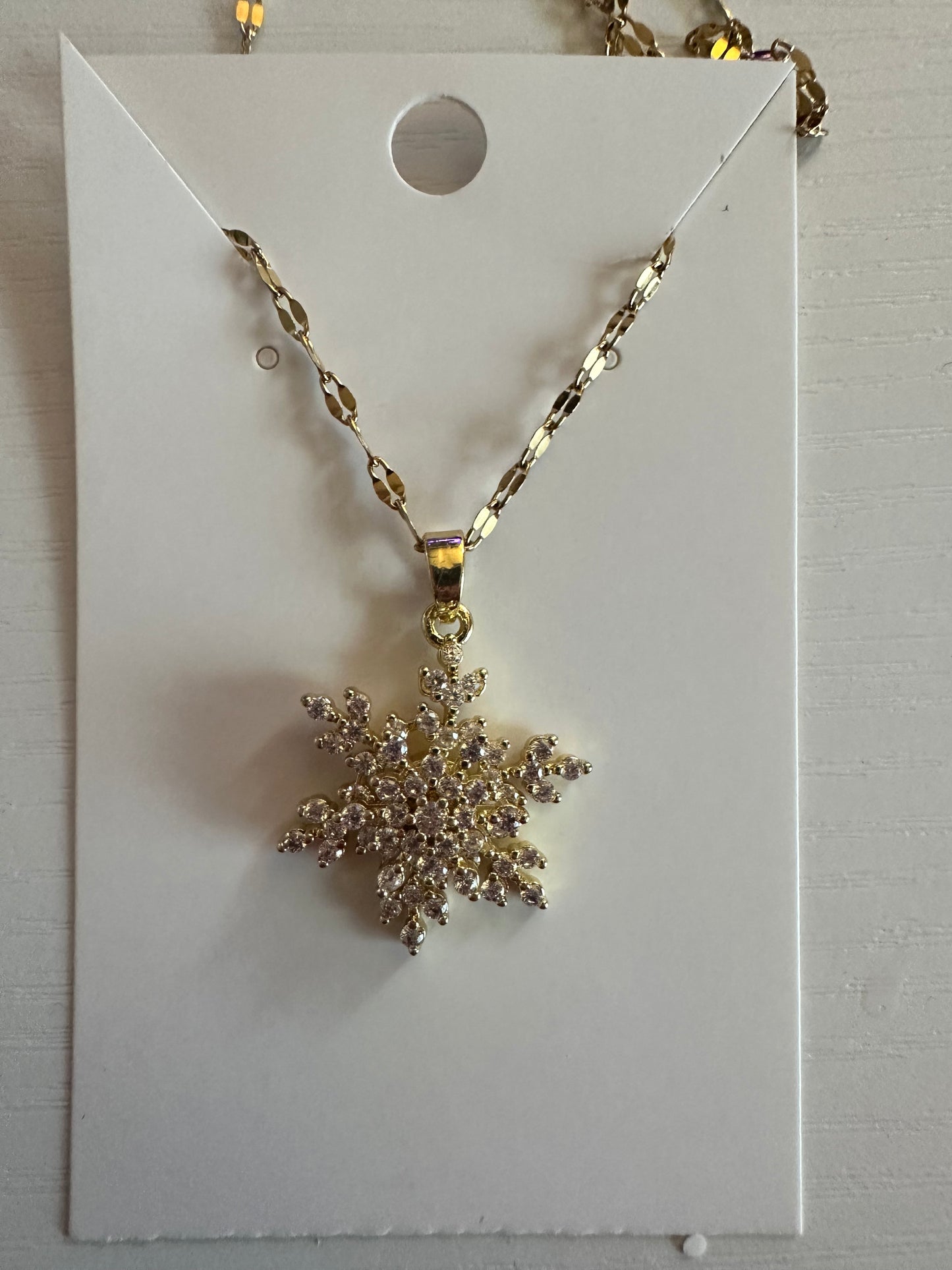Spinning Snowflake Necklace and Regular Snowflake Earrings